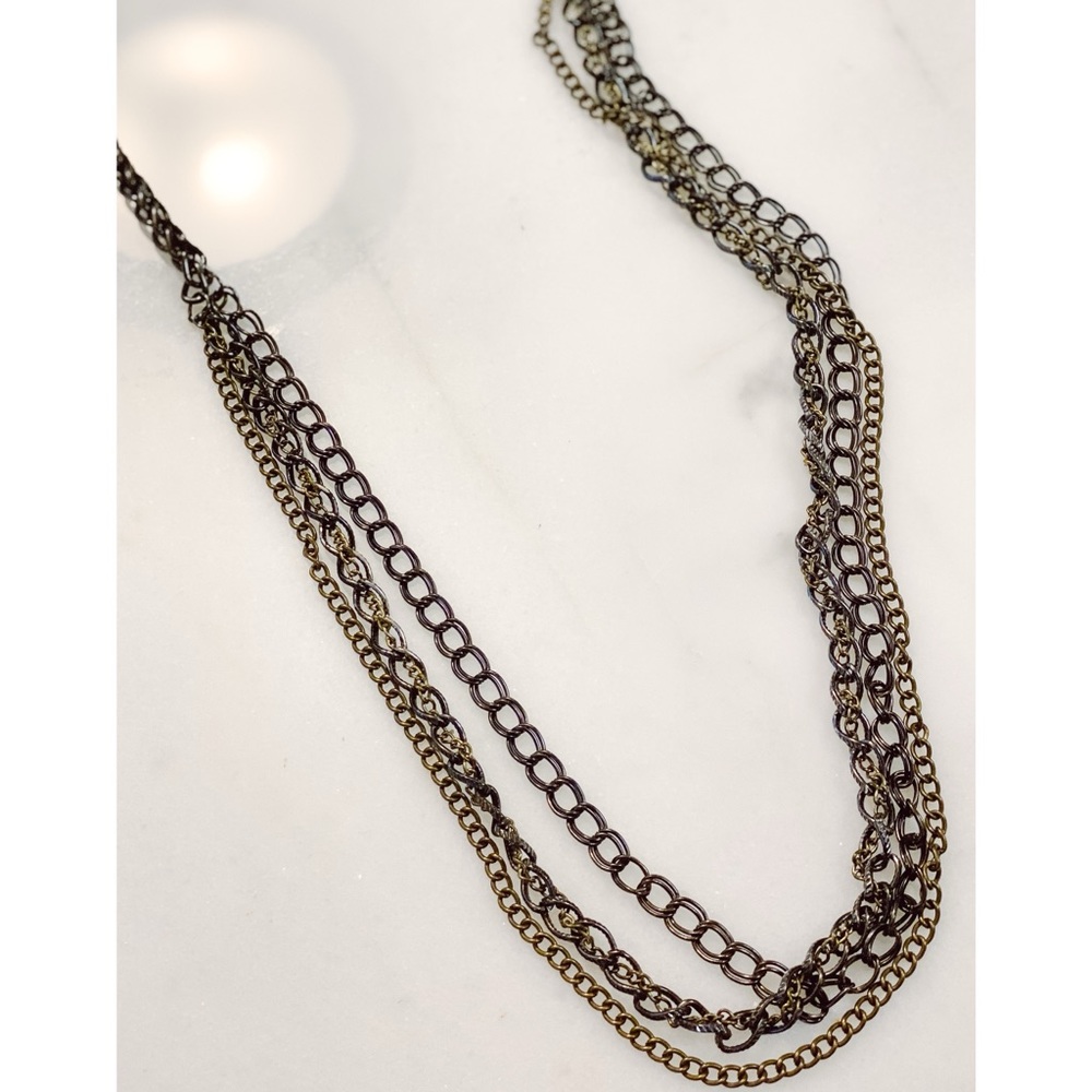 Mixed Metal Multi Chain Necklace